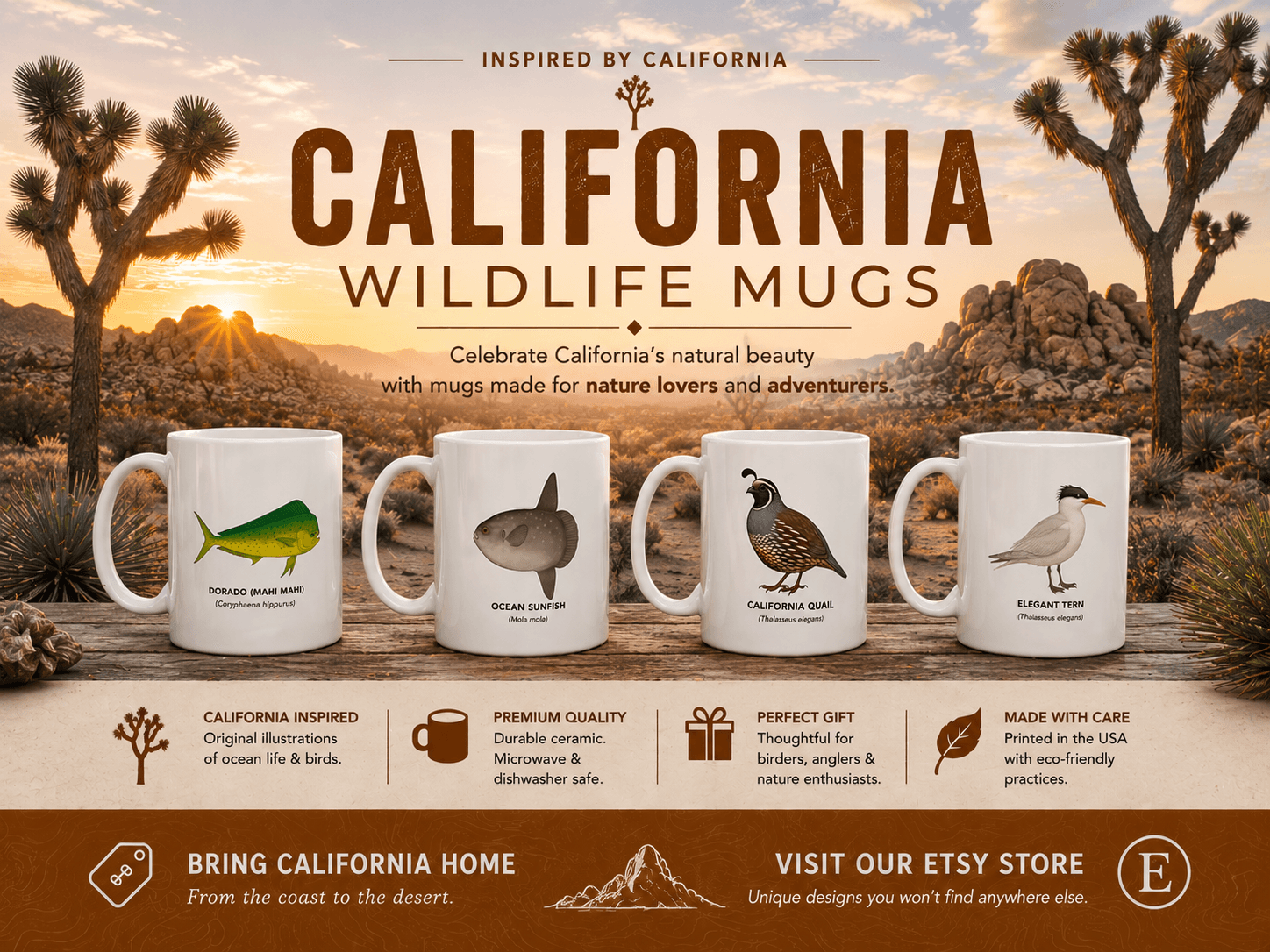 California Wildlife Mugs — Visit our Etsy store